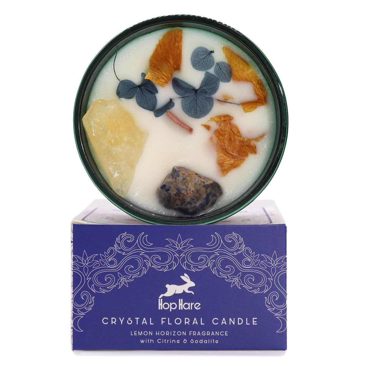 Hop Hare crystal magic flower candle The Sun | Rooted Flame