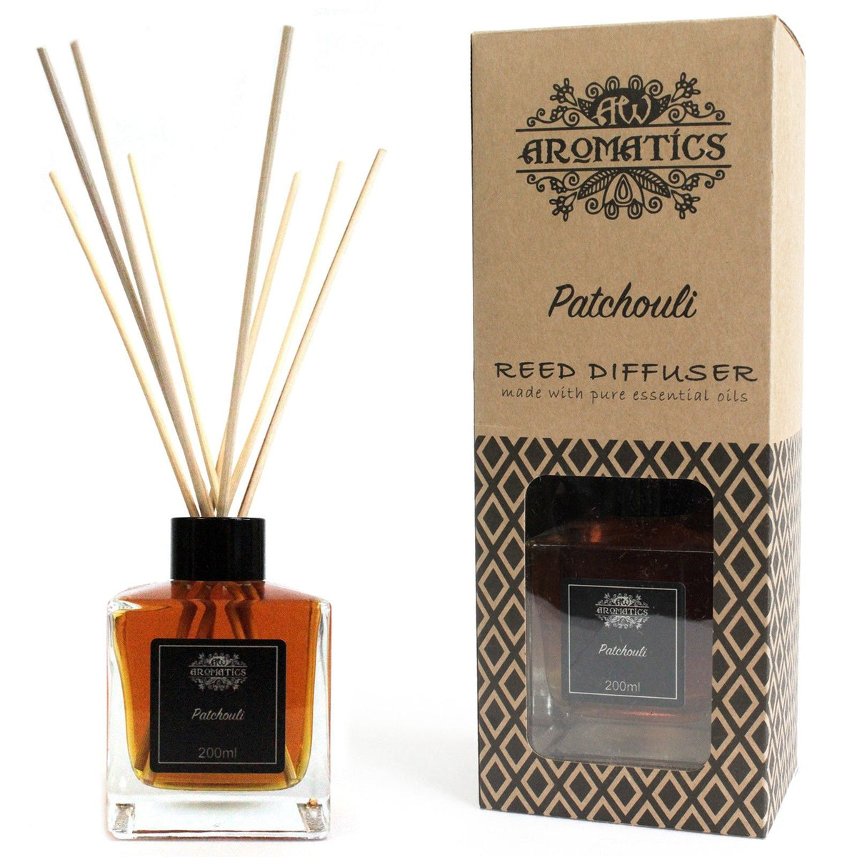 200ml patchouli essential oil reed diffuser | Rooted Flame