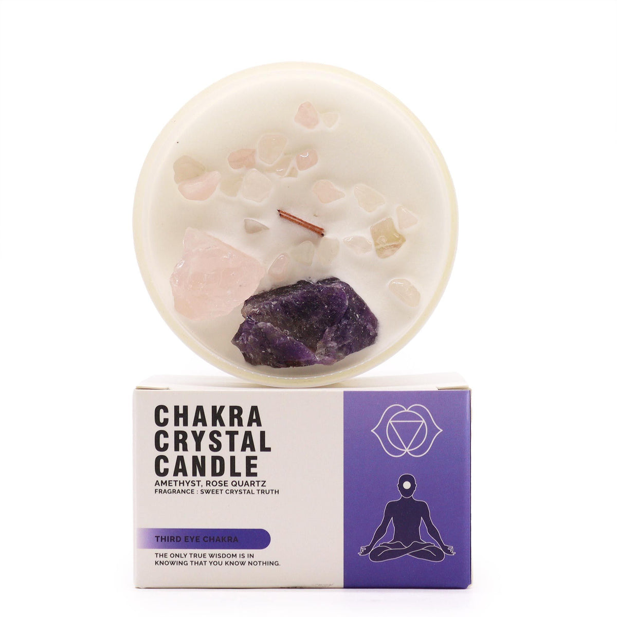 Chakra crystal candle third eye chakra | Rooted Flame