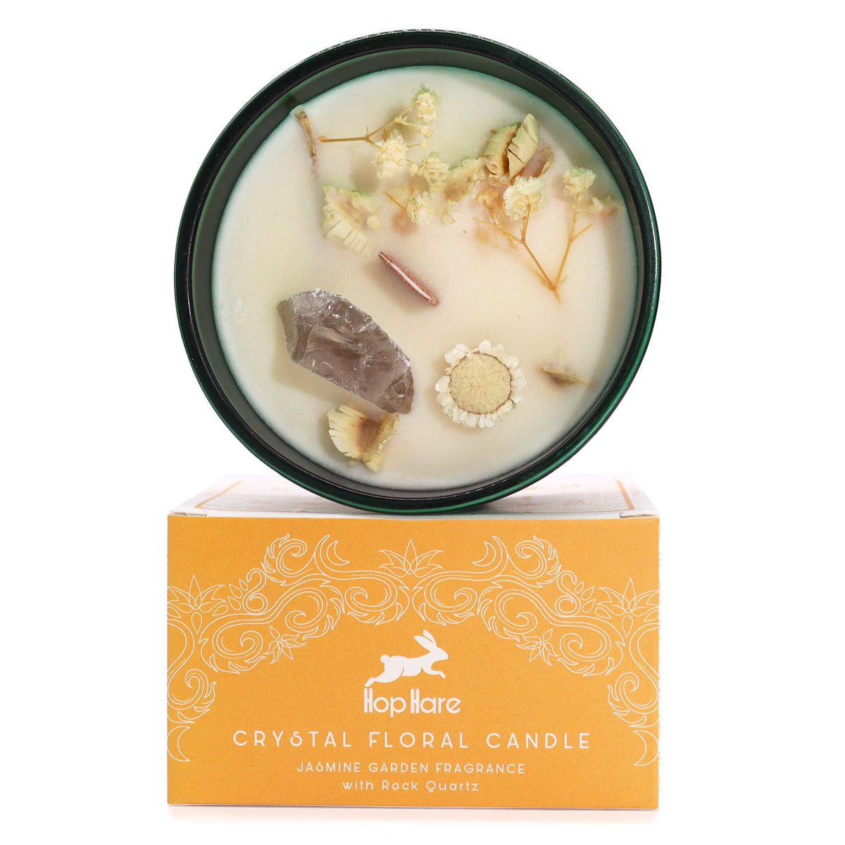 Hop Hare crystal magic flower candle The Lion | Rooted Flame