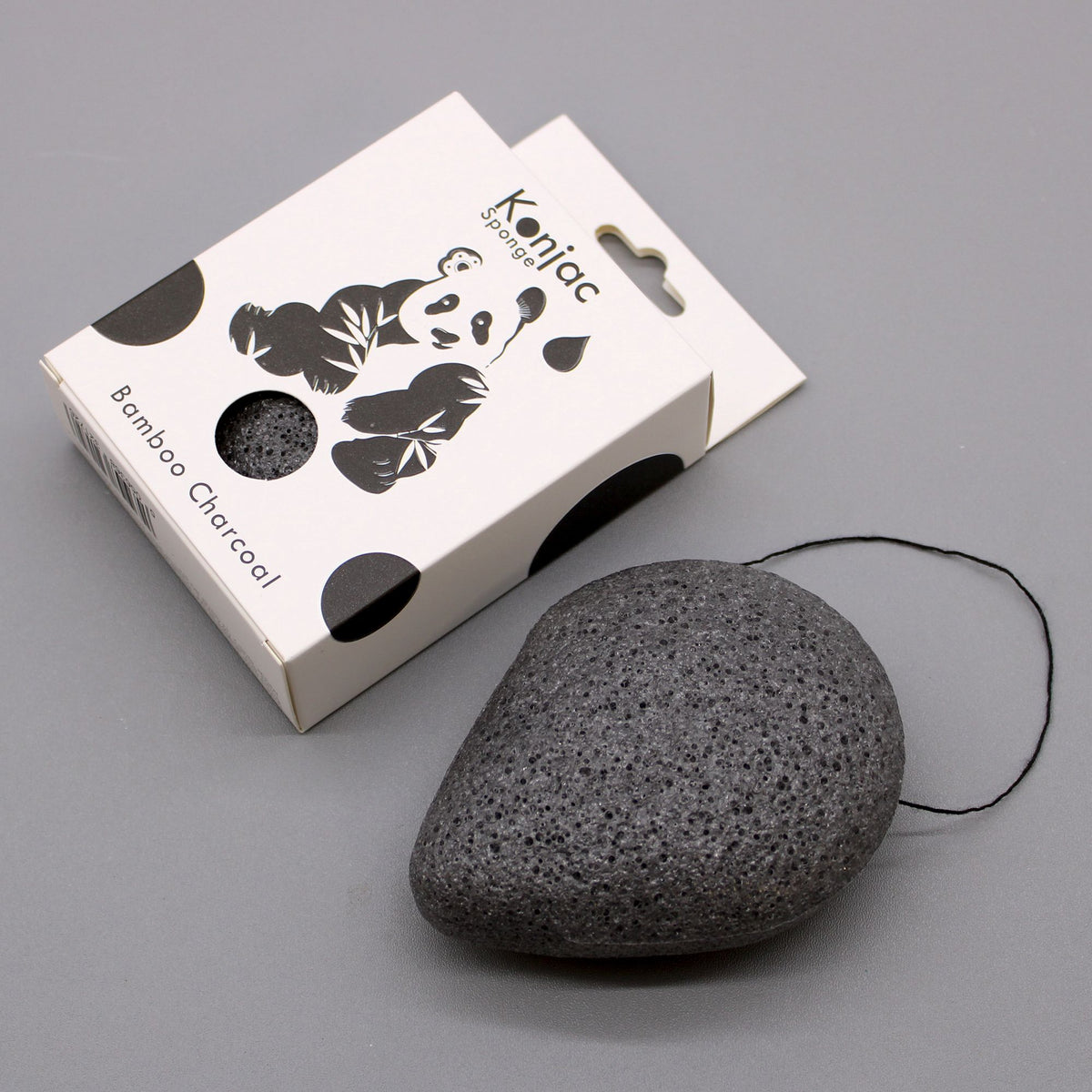 Bamboo Charcoal Teardrop Konjac Facial Cleansing Sponge