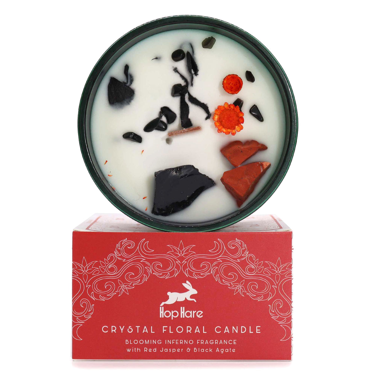 Hop Hare crystal magic flower candle The Devil | Rooted Flame