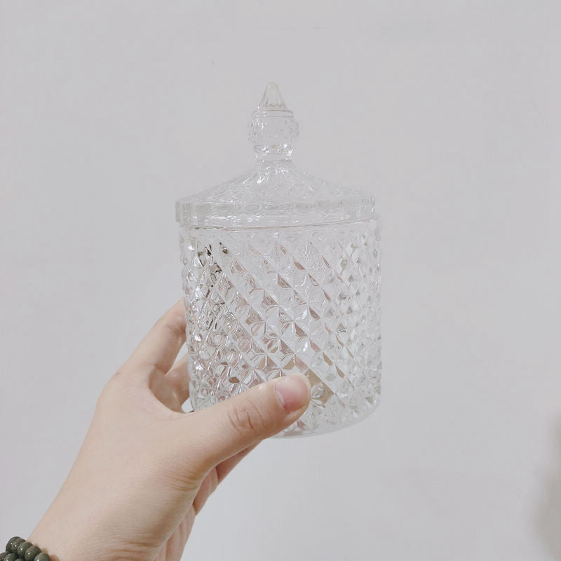 Retro Glass Sugar Jar Storage Jar Cotton Swab Jar