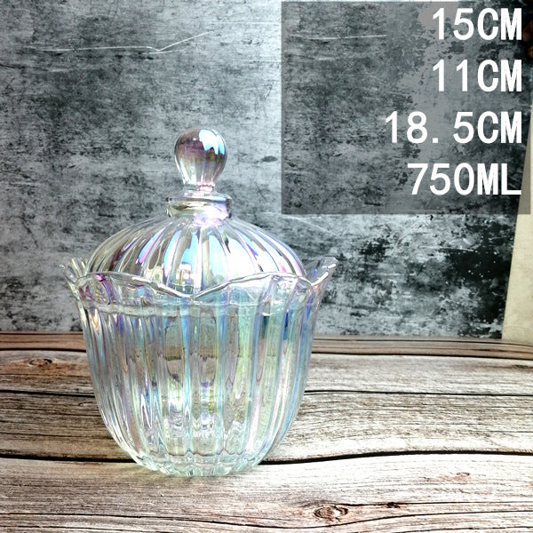 European Style Storage Jar Colorful Glass Candy Jar