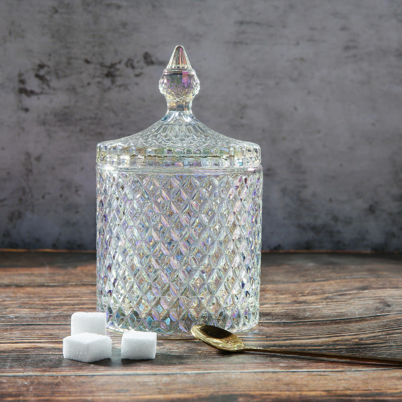 European Style Storage Jar Colorful Glass Candy Jar