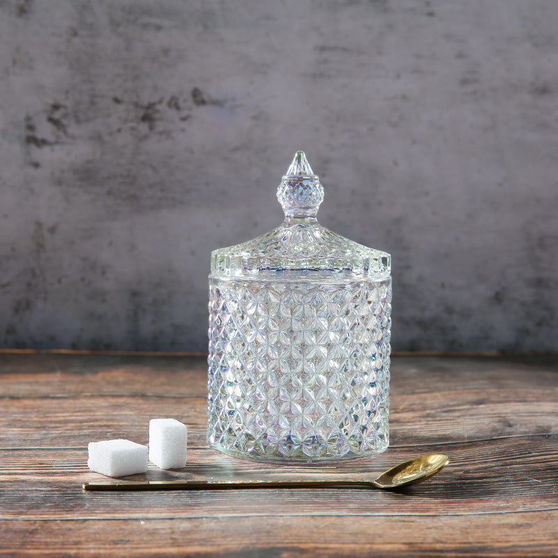 European Style Storage Jar Colorful Glass Candy Jar