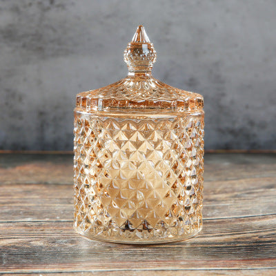European Style Storage Jar Colorful Glass Candy Jar
