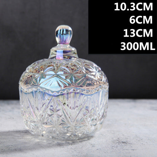 European Style Storage Jar Colorful Glass Candy Jar