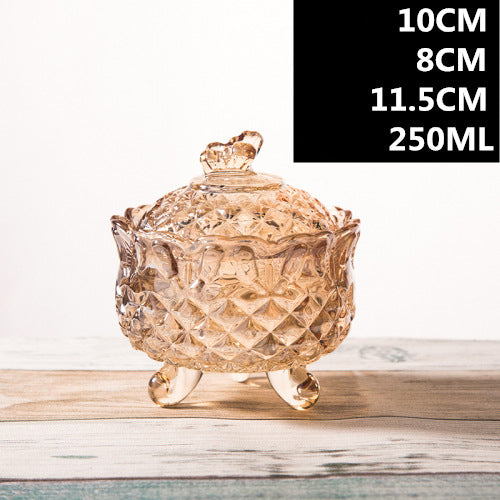 European Style Storage Jar Colorful Glass Candy Jar