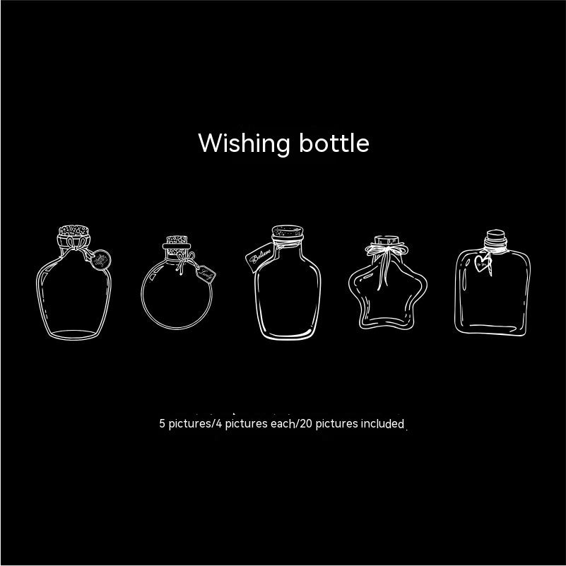 Dried Flower Bookmark Creative Glass Bottle Container PET Sticker Bookmark
