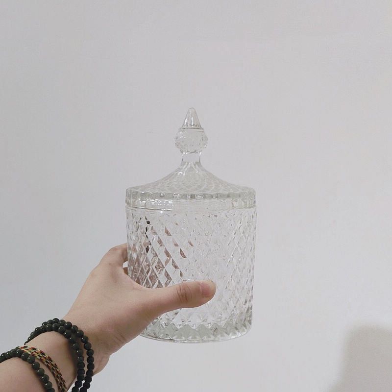 Retro Glass Sugar Jar Storage Jar Cotton Swab Jar