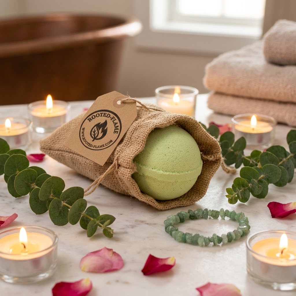 Green Aventurine Gemstone Bracelet Bath Bomb – Lemon & Lime