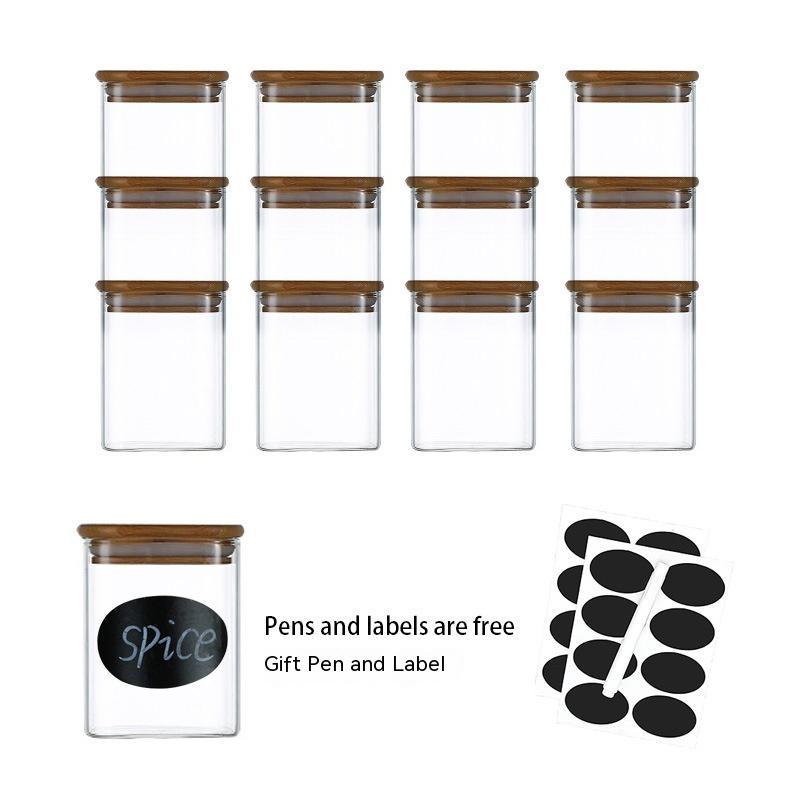 200ML Square Glass Storage Jar Set