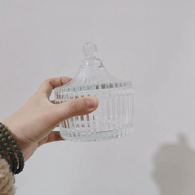 Retro Glass Sugar Jar Storage Jar Cotton Swab Jar