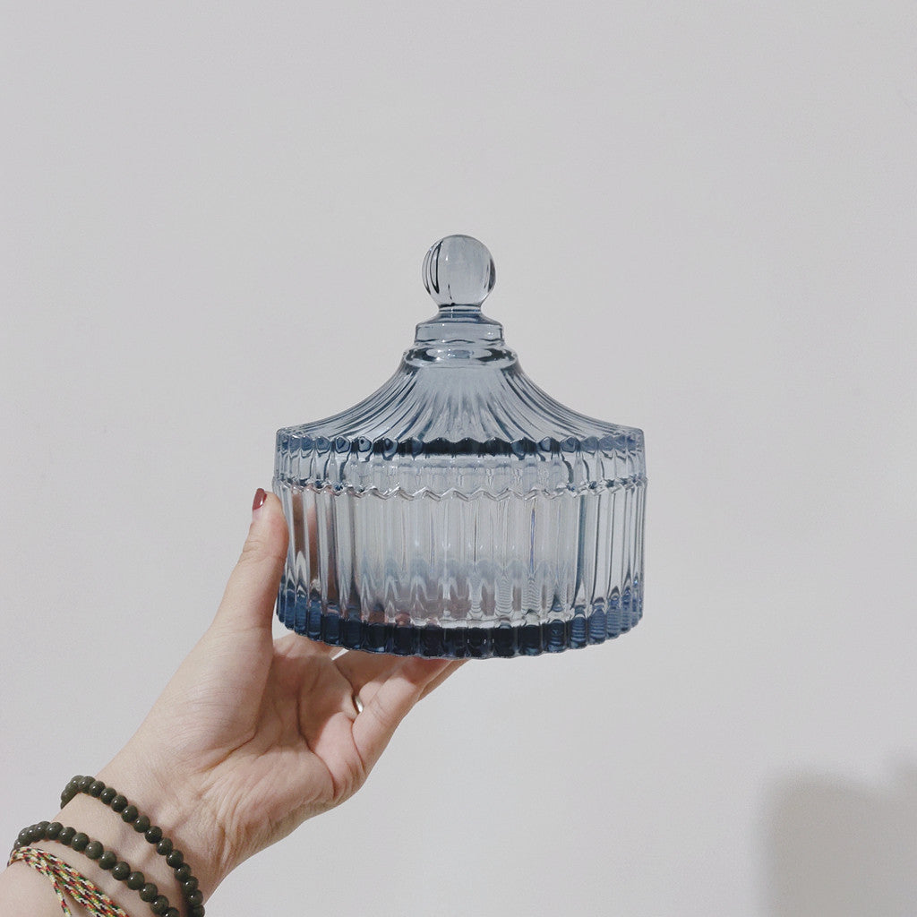 Retro Glass Sugar Jar Storage Jar Cotton Swab Jar