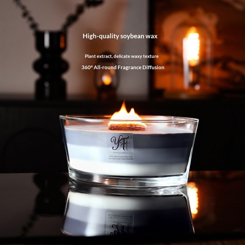 American-style WW Fireplace Boat-shaped Soy Scented Candle