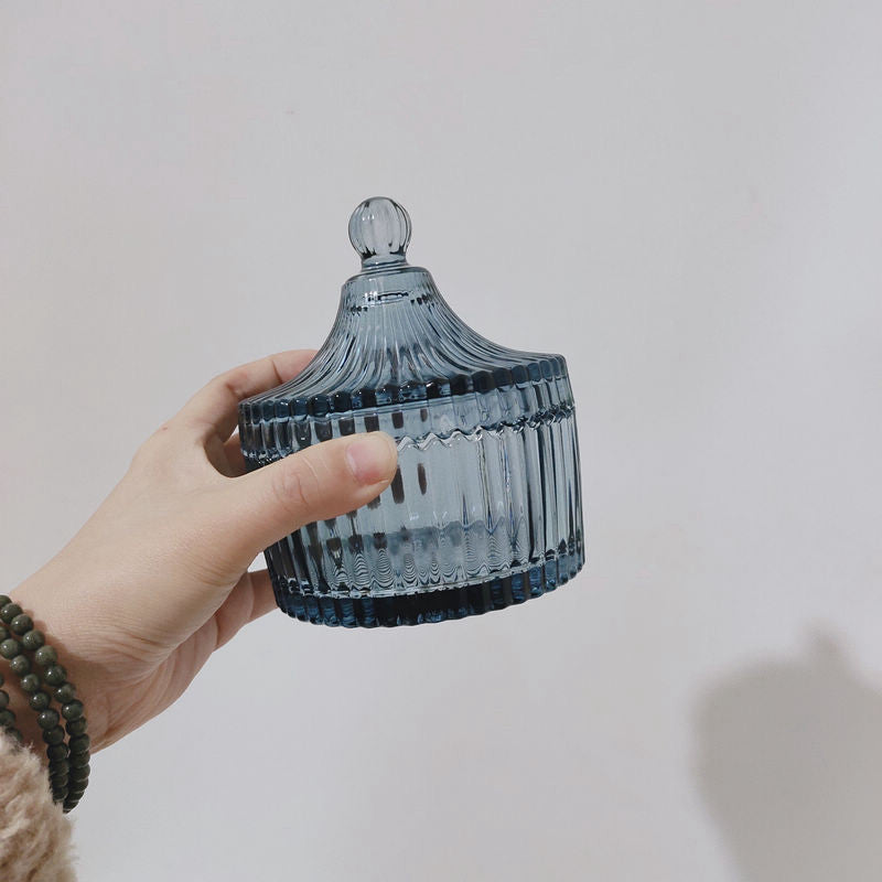 Retro Glass Sugar Jar Storage Jar Cotton Swab Jar