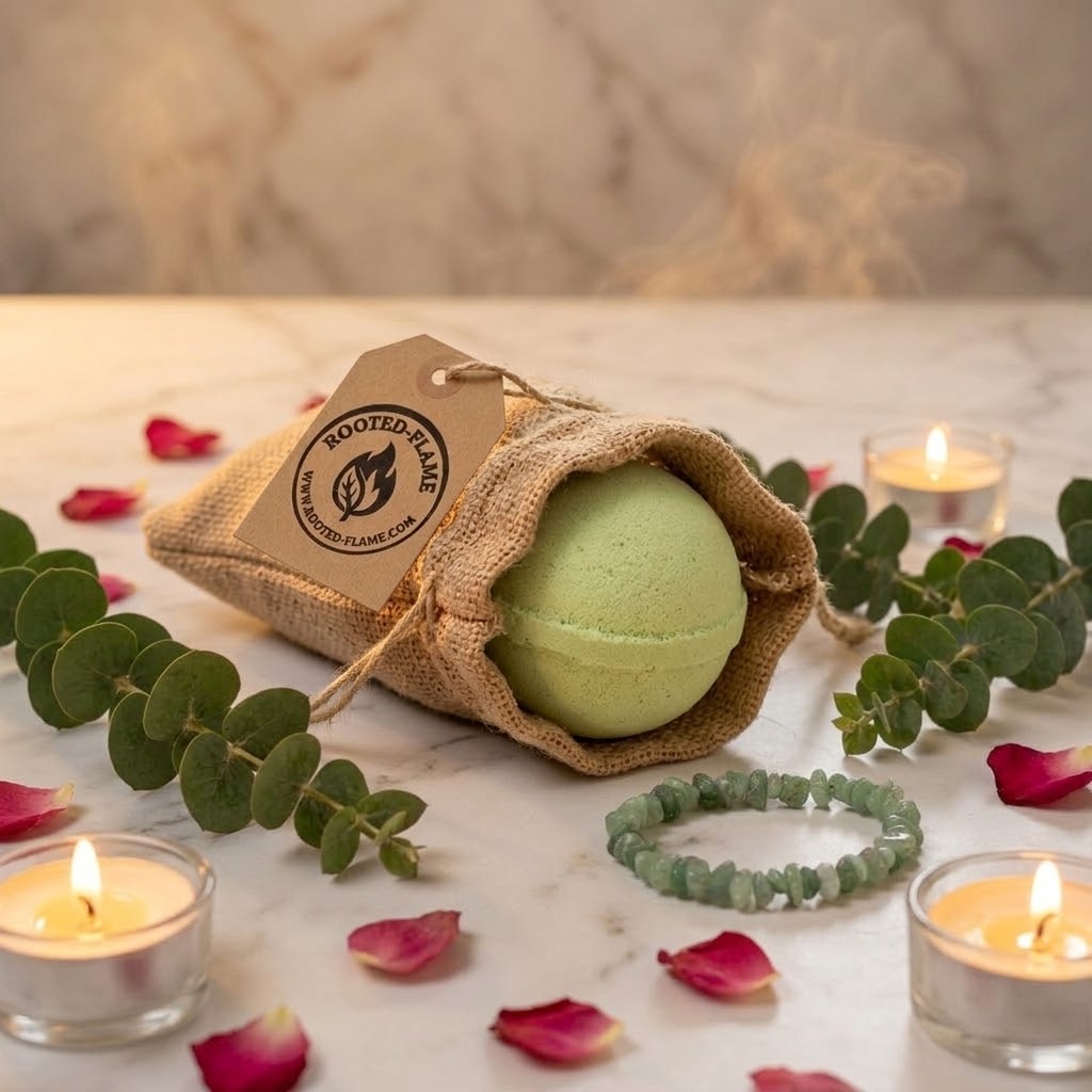 Green Aventurine Gemstone Bracelet Bath Bomb – Lemon & Lime