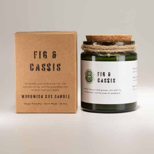 Greenman Woodwick Soy Candle - Fig & Cassis