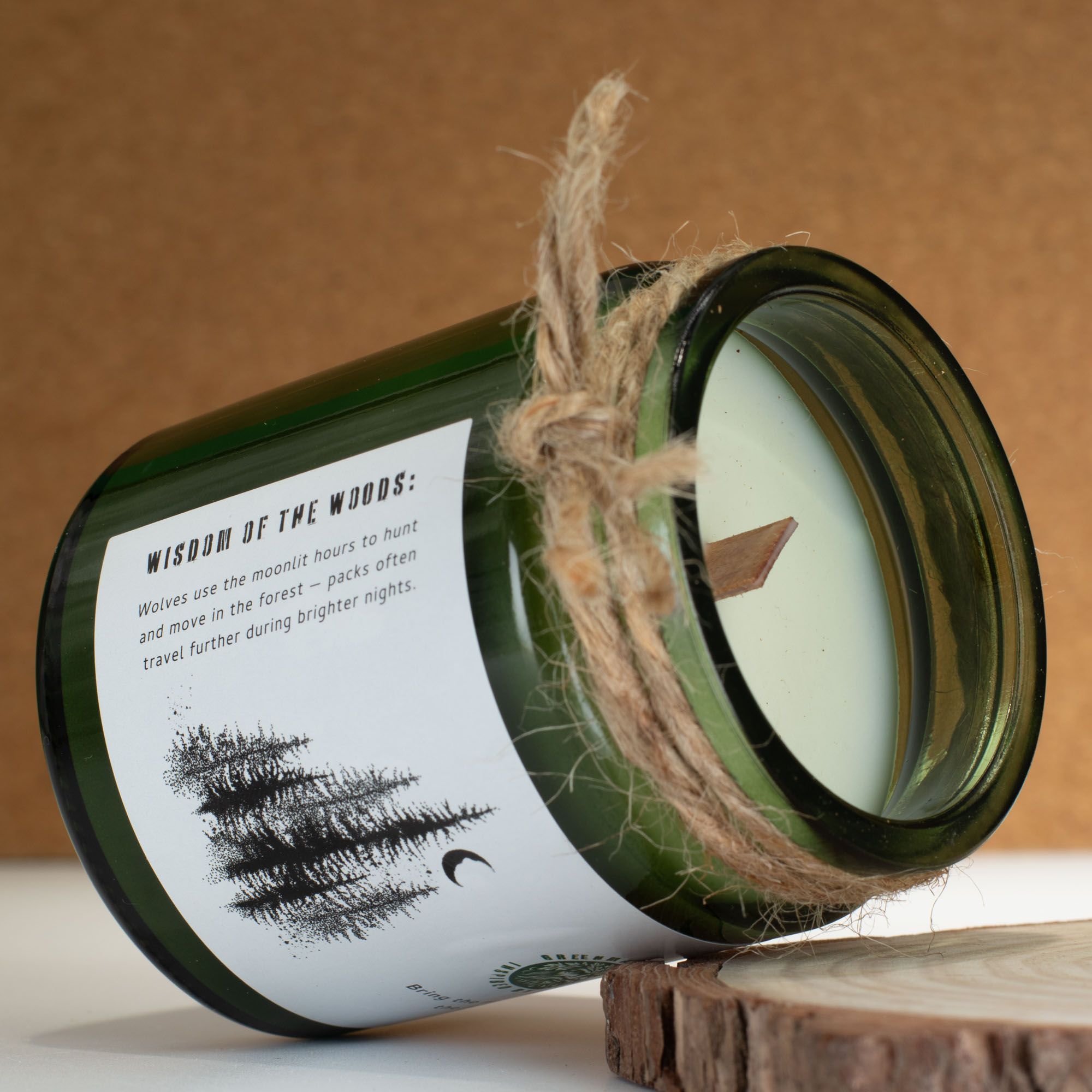 Greenman Woodwick Soy Candle - Wolf's Moon