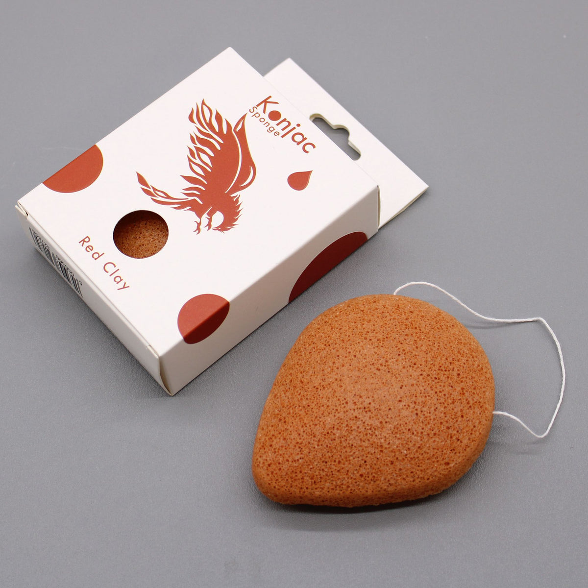 Red Clay Teardrop Konjac Facial Cleansing Sponge