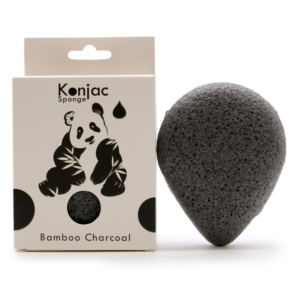 Bamboo Charcoal Teardrop Konjac Facial Cleansing Sponge