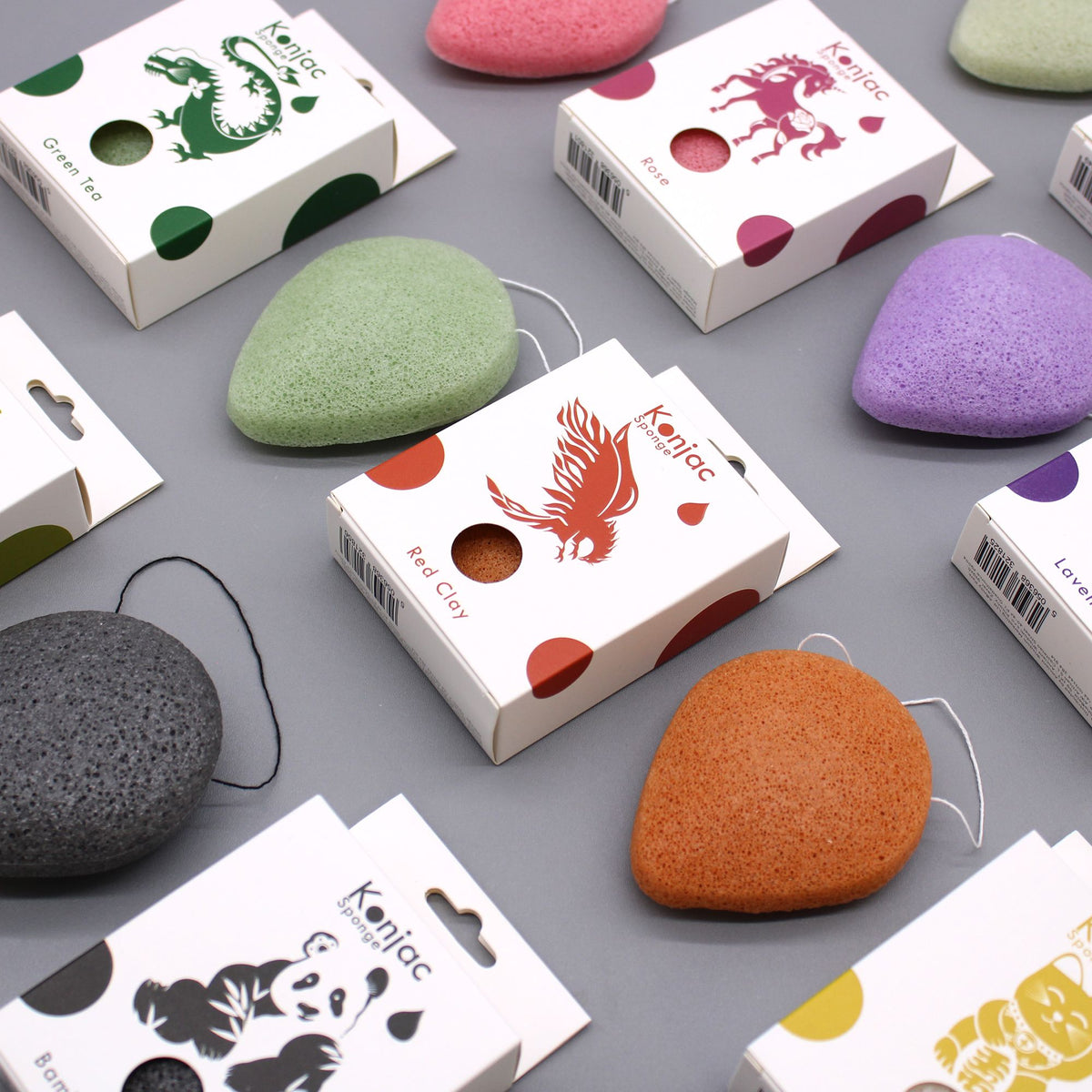 Bamboo Charcoal Teardrop Konjac Facial Cleansing Sponge