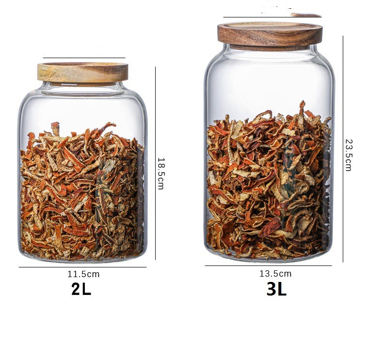 Large Transparent Glass Jar With Lid Peel Storage Jar
