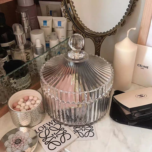 Retro Glass Sugar Jar Storage Jar Cotton Swab Jar