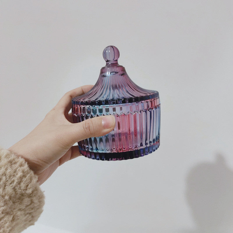 Retro Glass Sugar Jar Storage Jar Cotton Swab Jar