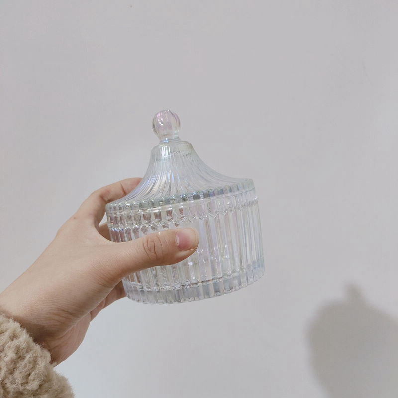 Retro Glass Sugar Jar Storage Jar Cotton Swab Jar