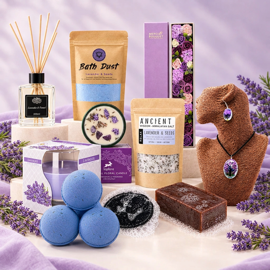Lavender Ritual Gift Set with three bath bombs
